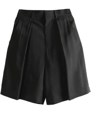 Ann Demeulemeester Ukje Pleated-Front Tailored Shorts - Black