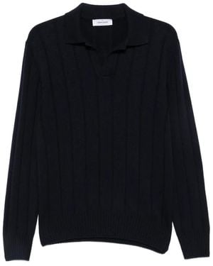 Gran Sasso Ribbed-Knit Polo-Collar Jumper - Blue