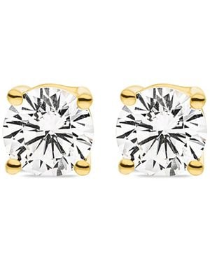 VEYNOU Pendientes Ella en oro amarillo de 14 ct con diamantes - Blanco