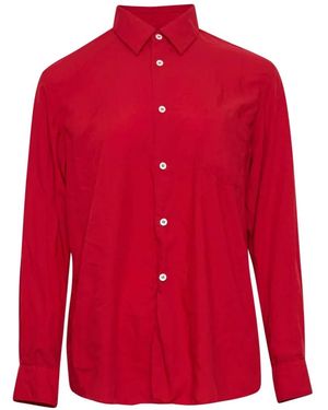 Comme des Garçons Long-Sleeve Button-Down Shirt - Red