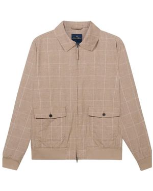 Brooks Brothers Checked Bomber Jacket - Natural