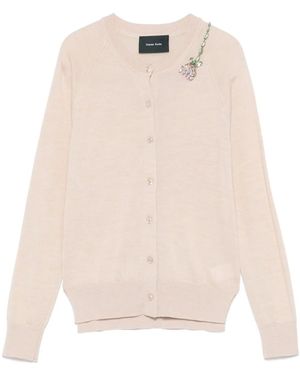 Simone Rocha Cárdigan de punto fino - Neutro