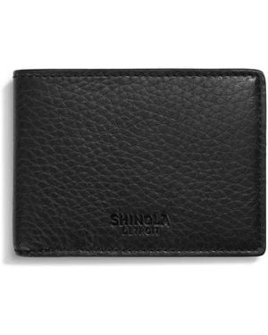 Shinola Slim Grained-Leather Bi-Fold Wallet - Black