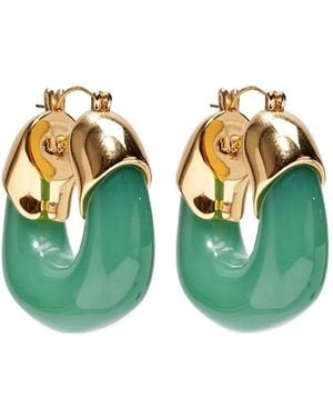 Lizzie Fortunato Organic-Toned Hoop Earrings - Green