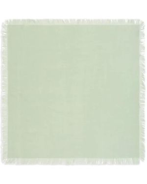 Bompard Fringe Twill Square Scarf - Green