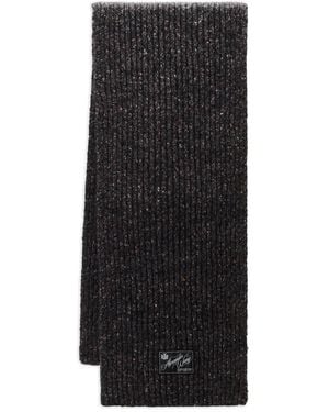 Alexander Wang Logo-Label Ribbed-Knit Scarf - Black