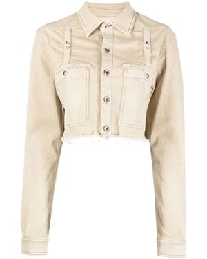 Rick Owens Raw-Cut Cropped Shirt Jacket - Natural