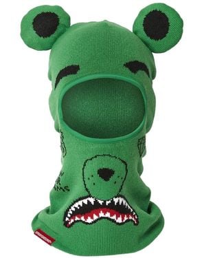 Sprayground The Real Money Bear Ski Mask Hat - Green