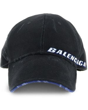 Balenciaga Gorra Tilted Typo con logo - Negro