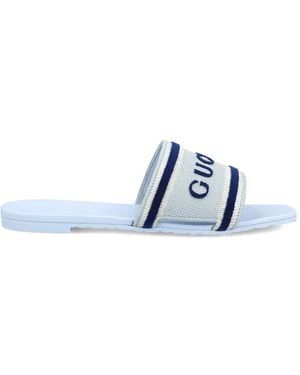 Gucci Sandalias Con Franjas Del Logo - Blanco