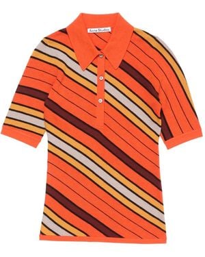 Acne Studios Polo À Rayures - Orange