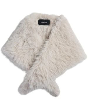 Simone Rocha Embellished Faux-Fur Neckerchief - White