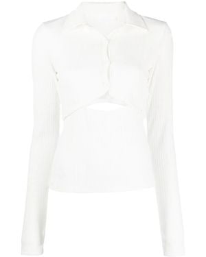 Helmut Lang Cut-Out Knitted Top - White