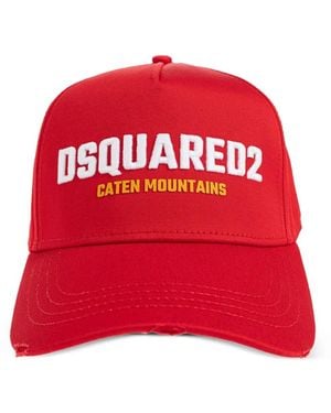 DSquared² Distressed-Effect Embroidered Baseball Cap