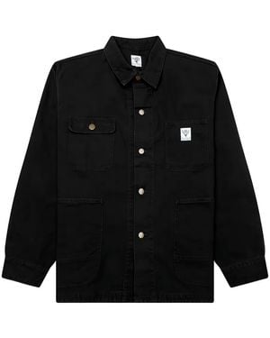 South2 West8 Cotton Canvas Shirt Jacket - Black
