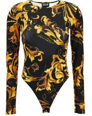 Versace Jeans Couture Barocco-Print Bodysuit - Yellow