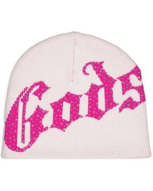 Godspeed Og Logo Studded Beanie Hat - Pink