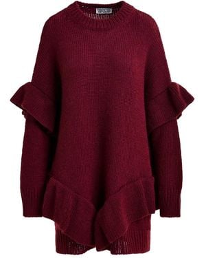 Essentiel Antwerp ラッフル ニットミニドレス - レッド