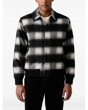 Les Deux Veste Bomber À Carreaux - Noir