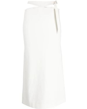 The Attico Cut-Out Midi Skirt - White
