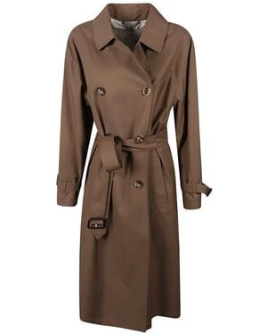Max Mara Double-Breasted Belted Trench Coat - Brown