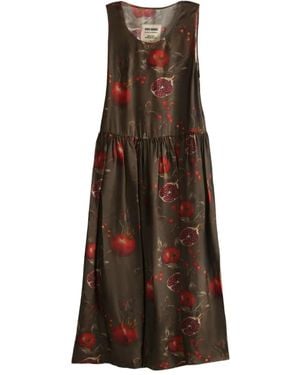 Uma Wang Ardal Pomegranate-Print Smock Dress - Brown