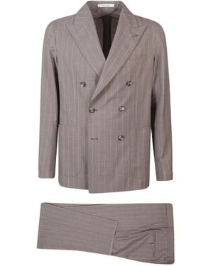 Tagliatore Pinstripe Double-Breasted Suit - Grey