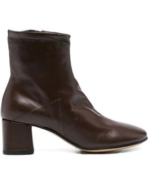 Pomme D ́Or 65Mm Block-Heel Leather Ankle Boots - Brown