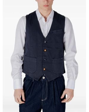 Gianni Lupo Button-Up Waistcoat - Blue