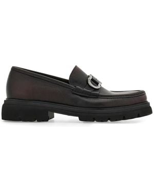 Ferragamo Mocassins Gancini À Ornements - Black