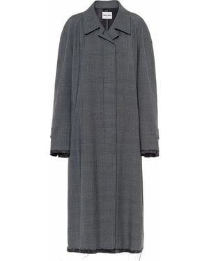 Miu Miu Prince Of Wales Check Wool Coat - Gray
