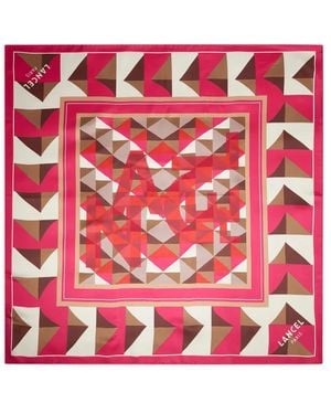 Lancel Labyrinth Silk Scarf - Red