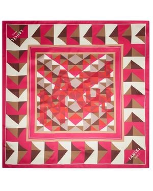Lancel Labyrinth Silk Scarf - Red