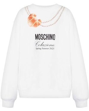 Moschino Croissant-Print Sweatshirt - White