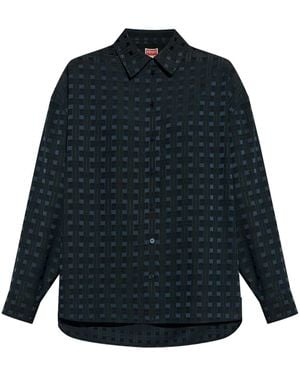 KENZO Blouse Met Geometrische Print - Blauw