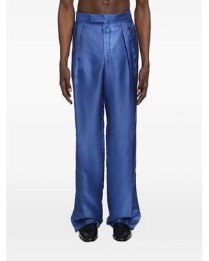 Tom Ford Zijden Plooibroek - Blauw