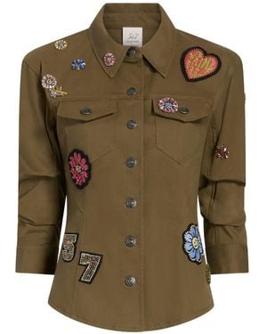 Cinq À Sept Love Patches Canyon Jacket - Green