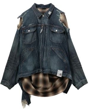 Maison Mihara Yasuhiro Distressed Layered Jacket - Blue