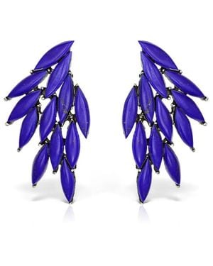 Elle Macpherson Leaf Drop Earrings - Blue
