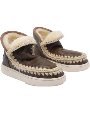 Mou Leather High-Top Trainers - Brown