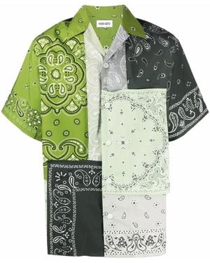 KENZO Patchwork Short Sleeves Shirt Green