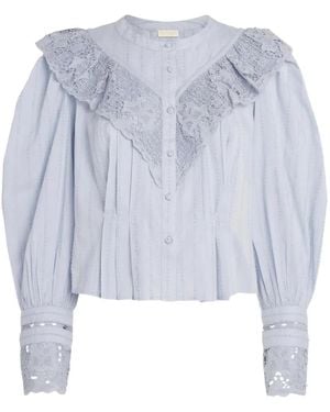 Ulla Johnson Cybil Long-Sleeve Blouse - Blue