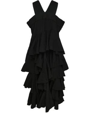black split leg dress Glamorous Lace Black Long Sleeve Evening Dress Leg Split – jkprom main image 1