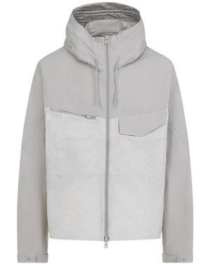 Y-3 Panelled Hooded Jacket - Grey