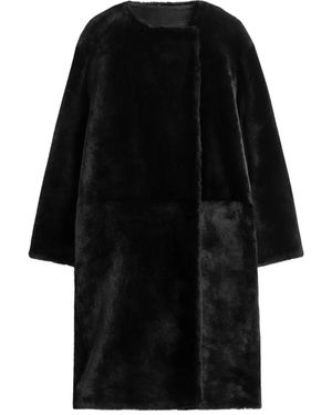 TOTEME Shearling-Mantel Ohne Kragen - Schwarz