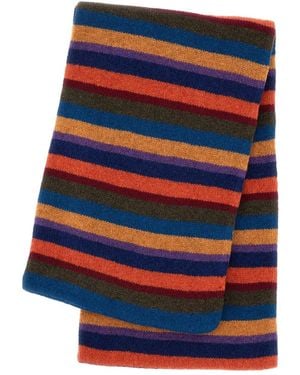 Paul Smith Striped Wool Scarf - Blue