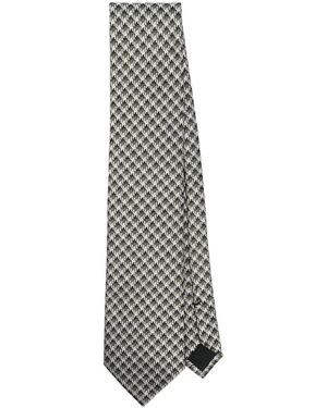 Tom Ford Geometric Silk Self-Tie Necktie - Grey