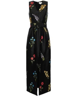 Sachin & Babi Marsden Floral-Print Gown - Black