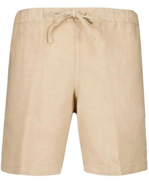 120% Lino Shorts mit elastischem Bund - Natur