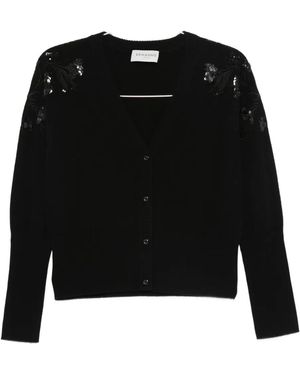 ERMANNO FIRENZE Sequin-Embellished Cardigan - Black
